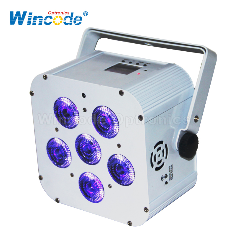6 × 18 W RGBWA + UV 6 in 1 batteriebetriebenes kabelloses LED-Par-Licht